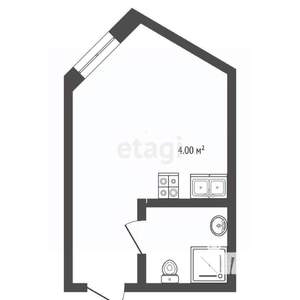 Студия квартира, вторичка, 24м2, 2/4 этаж