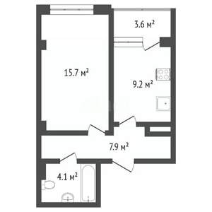 1-к квартира, вторичка, 37м2, 4/8 этаж