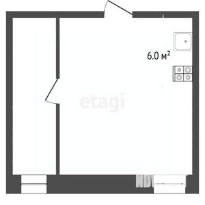 Студия квартира, вторичка, 16м2, 4/5 этаж