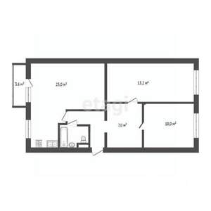 3-к квартира, вторичка, 61м2, 4/5 этаж