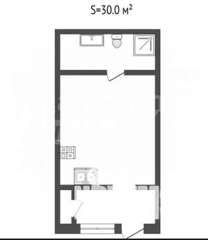 Студия квартира, вторичка, 30м2, 1/1 этаж