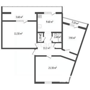 3-к квартира, вторичка, 67м2, 3/5 этаж
