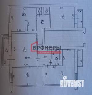3-к квартира, вторичка, 133м2, 3/5 этаж