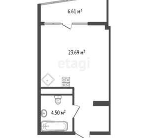 Студия квартира, вторичка, 35м2, 2/5 этаж