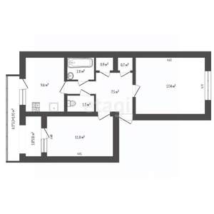 2-к квартира, вторичка, 55м2, 4/5 этаж