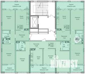 2-к квартира, вторичка, 64м2, 5/9 этаж
