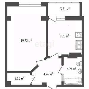 1-к квартира, вторичка, 41м2, 7/11 этаж