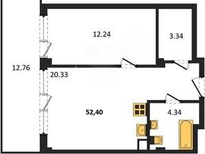 Студия квартира, вторичка, 52м2, 1/5 этаж