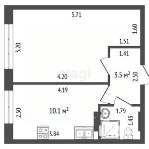 1-к квартира, вторичка, 32м2, 2/10 этаж