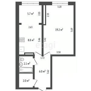 1-к квартира, вторичка, 40м2, 10/10 этаж