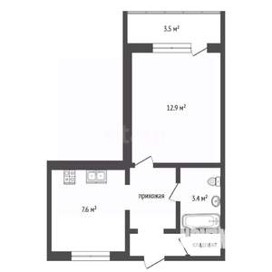 1-к квартира, вторичка, 31м2, 5/9 этаж