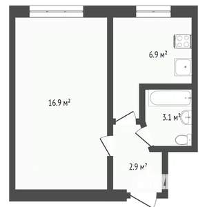 1-к квартира, вторичка, 31м2, 1/5 этаж