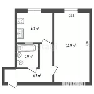 1-к квартира, вторичка, 31м2, 1/4 этаж