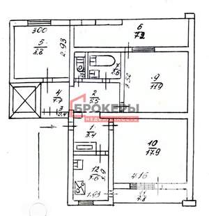 3-к квартира, вторичка, 67м2, 2/9 этаж