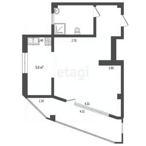 Студия квартира, вторичка, 50м2, 2/5 этаж