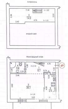 1-к квартира, вторичка, 40м2, 5/5 этаж