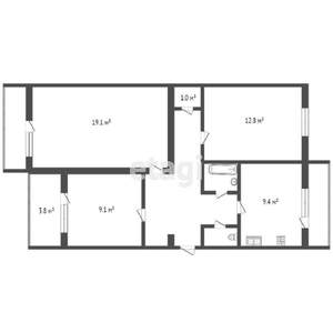 3-к квартира, вторичка, 74м2, 4/5 этаж