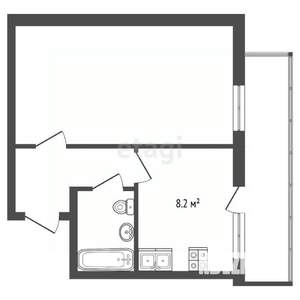 1-к квартира, вторичка, 37м2, 2/5 этаж