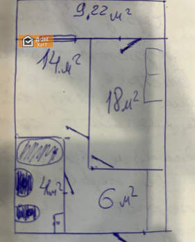 1-к квартира, вторичка, 51м2, 1/12 этаж