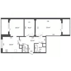 2-к квартира, вторичка, 80м2, 3/10 этаж