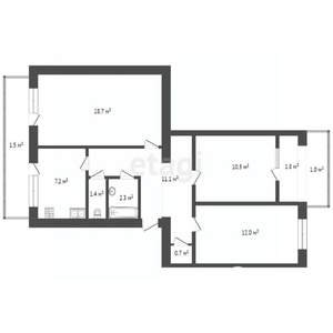 3-к квартира, вторичка, 68м2, 4/5 этаж