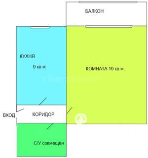 1-к квартира, вторичка, 36м2, 1/5 этаж