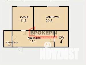 1-к квартира, вторичка, 50м2, 1/4 этаж