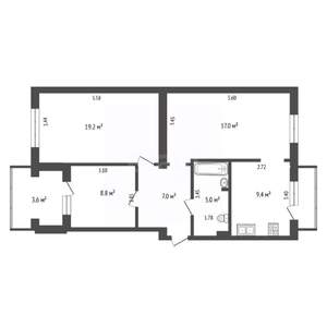 3-к квартира, вторичка, 71м2, 2/5 этаж