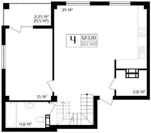 4-к квартира, вторичка, 123м2, 9/10 этаж