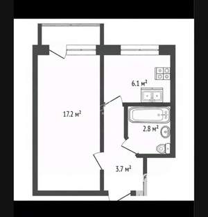 1-к квартира, вторичка, 30м2, 2/5 этаж