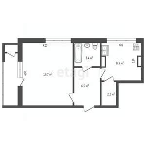 1-к квартира, вторичка, 40м2, 9/9 этаж