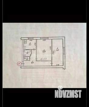 2-к квартира, вторичка, 44м2, 1/5 этаж