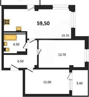 2-к квартира, вторичка, 60м2, 8/9 этаж