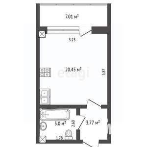 Студия квартира, вторичка, 35м2, 6/11 этаж