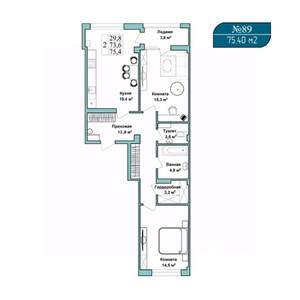 2-к квартира, вторичка, 75м2, 5/9 этаж