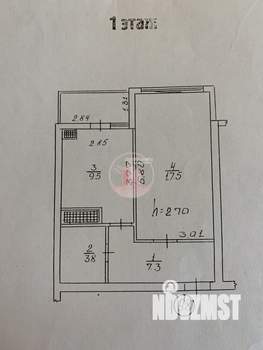 1-к квартира, вторичка, 39м2, 1/10 этаж