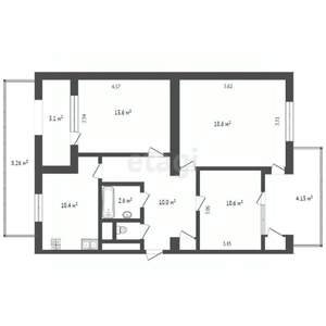 3-к квартира, вторичка, 64м2, 4/5 этаж