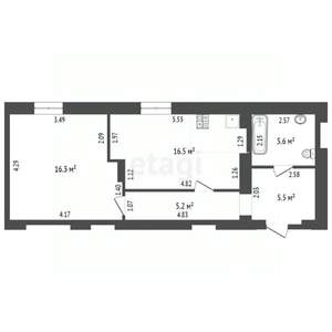1-к квартира, вторичка, 49м2, 4/4 этаж