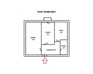 2-к квартира, вторичка, 45м2, 3/3 этаж