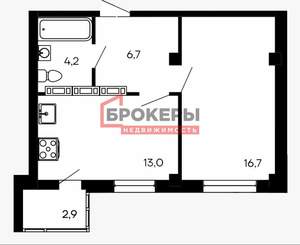 1-к квартира, вторичка, 44м2, 1/9 этаж