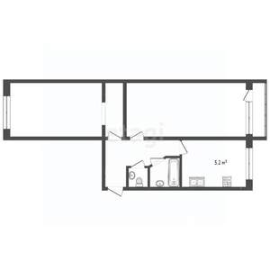 2-к квартира, вторичка, 45м2, 2/6 этаж