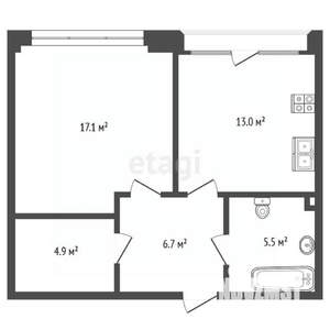 1-к квартира, вторичка, 36м2, 3/5 этаж