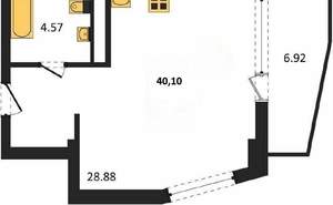 Студия квартира, вторичка, 40м2, 2/5 этаж