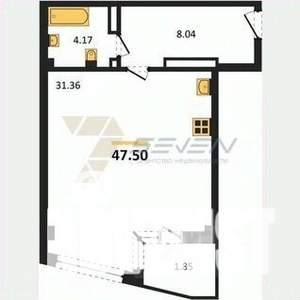 1-к квартира, вторичка, 48м2, 2/5 этаж