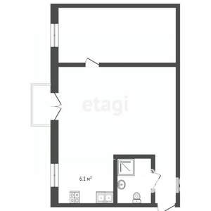 2-к квартира, вторичка, 51м2, 3/3 этаж