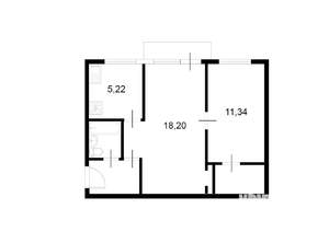 2-к квартира, вторичка, 44м2, 5/5 этаж