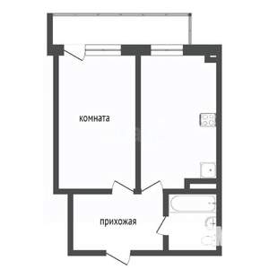 1-к квартира, вторичка, 33м2, 3/3 этаж