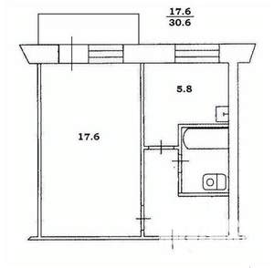 1-к квартира, вторичка, 30м2, 2/5 этаж