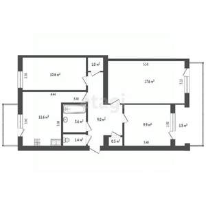3-к квартира, вторичка, 69м2, 4/5 этаж
