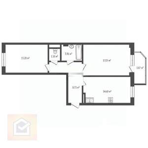 2-к квартира, вторичка, 59м2, 8/9 этаж